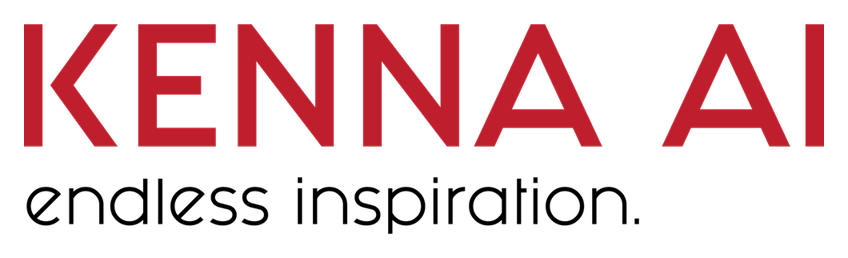 Final Kenna AI logo: the wordmark with the tagline endless inspiration