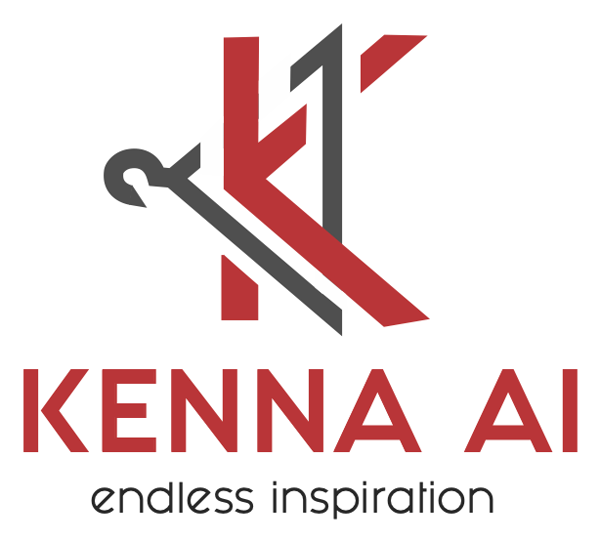 Kenna logo concept: a hanger folded into a K, with the Kenna AI wordmark